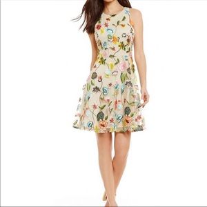 Gianni Bini Embroidered Floral A Line Dress